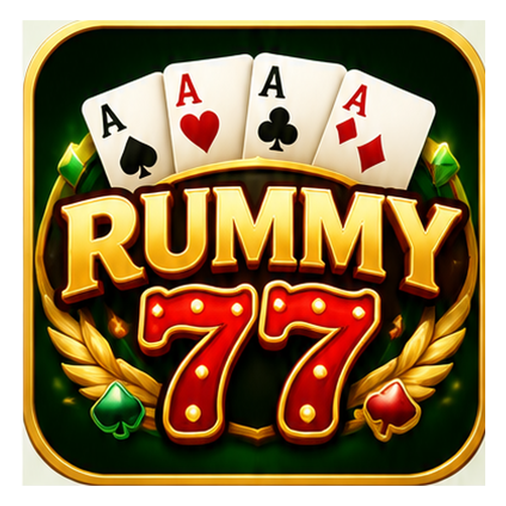 Illustrative Rummy 77 app logo concept