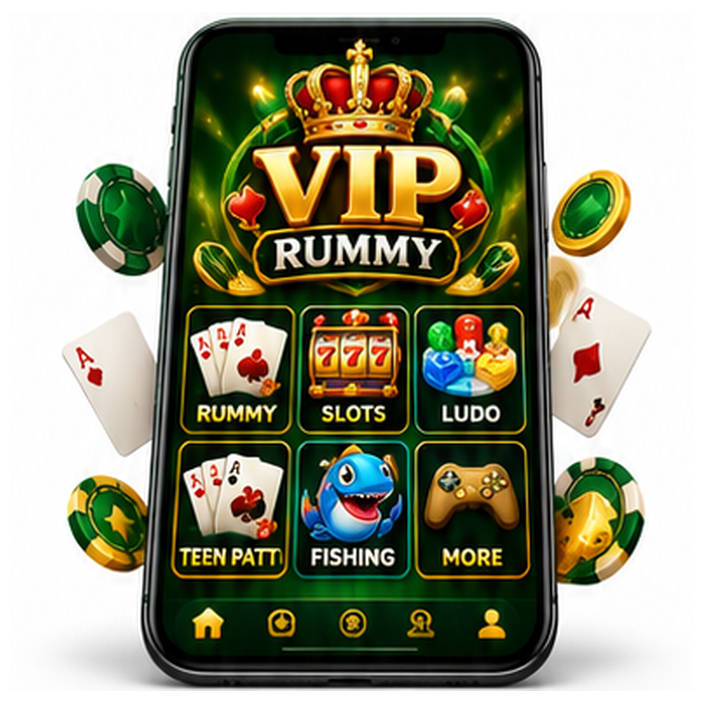AI-generated VIP Rummy phone mockup, not a verified screenshot of the current application