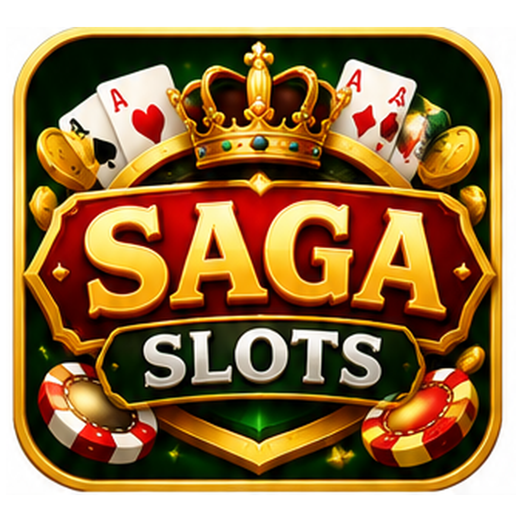AI-generated Saga Slots logo concept, not an authenticated official logo