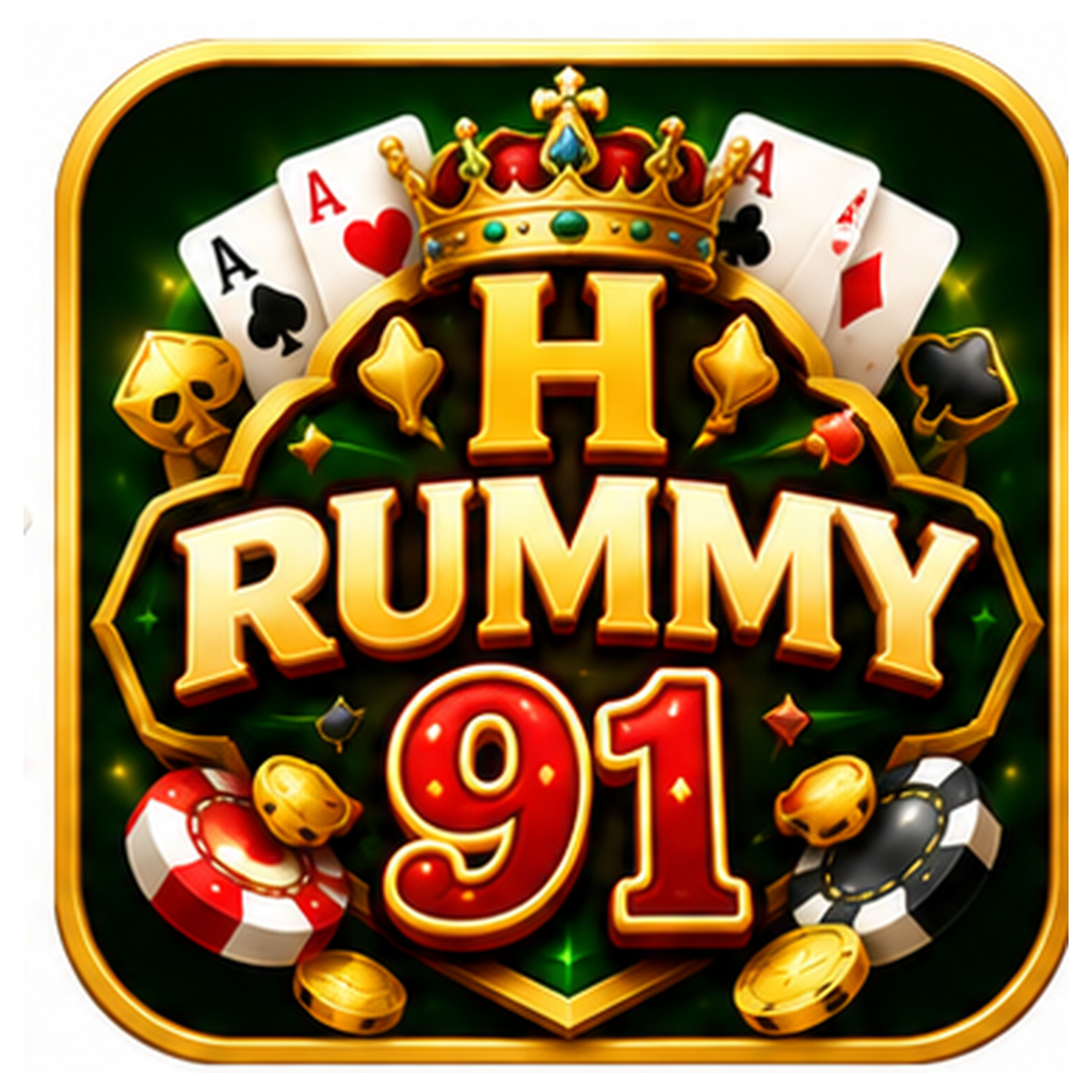 AI-generated H Rummy 91 logo concept, not an authenticated official logo