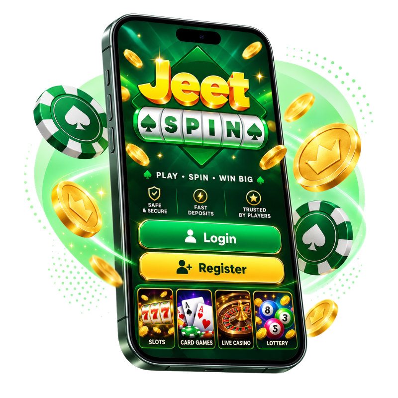 Jeet Spin promotional mobile app illustration